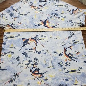 Polo Men's Blue Tropical Print Shirt